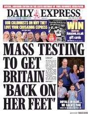 Daily Express () Newspaper Front Page for 24 April 2020