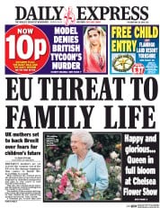 Daily Express () Newspaper Front Page for 24 May 2016