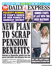 Daily Express () Newspaper Front Page for 24 June 2013