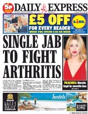 Daily Express () Newspaper Front Page for 24 July 2014