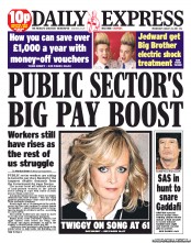 Daily Express () Newspaper Front Page for 24 August 2011