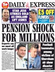 Daily Express () Newspaper Front Page for 24 August 2015