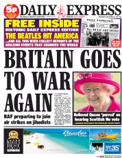 Daily Express () Newspaper Front Page for 24 September 2014