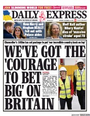 Daily Express () Newspaper Front Page for 24 September 2022