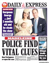 Daily Express () Newspaper Front Page for 25 October 2013