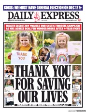 Daily Express () Newspaper Front Page for 25 October 2019