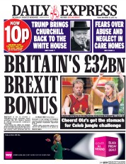 Daily Express () Newspaper Front Page for 25 November 2016
