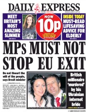 Daily Express () Newspaper Front Page for 25 January 2017