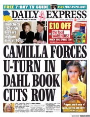 Daily Express () Newspaper Front Page for 25 February 2023