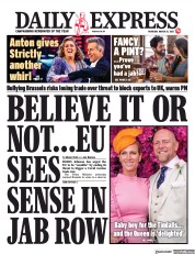 Daily Express () Newspaper Front Page for 25 March 2021