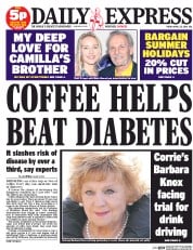 Daily Express () Newspaper Front Page for 25 April 2014