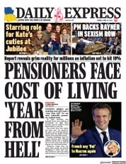 Daily Express () Newspaper Front Page for 25 April 2022