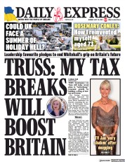 Daily Express () Newspaper Front Page for 25 July 2022