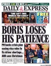 Daily Express () Newspaper Front Page for 25 September 2021
