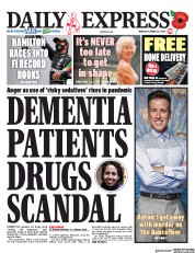 Daily Express () Newspaper Front Page for 26 October 2020