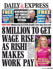 Daily Express () Newspaper Front Page for 26 October 2021
