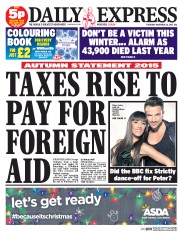 Daily Express () Newspaper Front Page for 26 November 2015