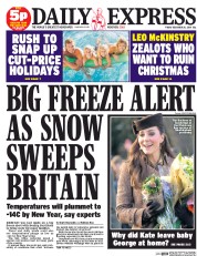 Daily Express () Newspaper Front Page for 26 December 2014
