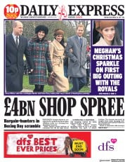 Daily Express () Newspaper Front Page for 26 December 2017