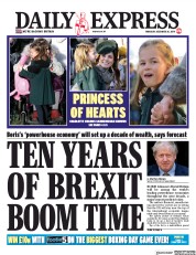 Daily Express () Newspaper Front Page for 26 December 2019