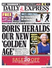 Daily Express () Newspaper Front Page for 26 December 2020