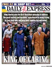 Daily Express () Newspaper Front Page for 26 December 2022