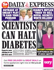Daily Express () Newspaper Front Page for 26 January 2016