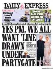 Daily Express () Newspaper Front Page for 26 January 2022