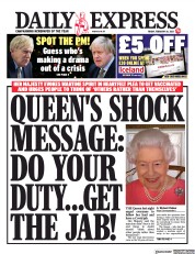 Daily Express () Newspaper Front Page for 26 February 2021