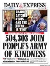 Daily Express () Newspaper Front Page for 26 March 2020