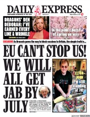 Daily Express () Newspaper Front Page for 26 March 2021