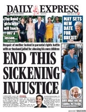 Daily Express () Newspaper Front Page for 26 April 2019