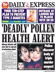 Daily Express () Newspaper Front Page for 26 May 2015