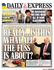 Daily Express () Newspaper Front Page for 26 May 2022