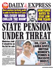 Daily Express () Newspaper Front Page for 26 June 2013