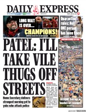 Daily Express () Newspaper Front Page for 26 June 2020