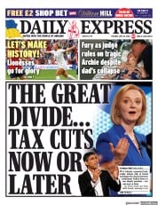 Daily Express () Newspaper Front Page for 26 July 2022