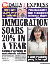 Daily Express () Newspaper Front Page for 26 August 2011