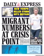 Daily Express () Newspaper Front Page for 27 December 2013