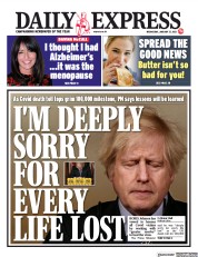 Daily Express () Newspaper Front Page for 27 January 2021