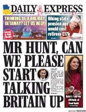 Daily Express () Newspaper Front Page for 27 January 2023