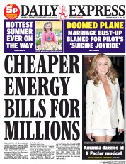Daily Express () Newspaper Front Page for 27 March 2014