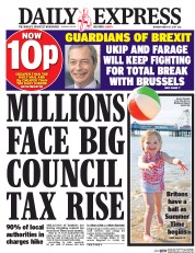 Daily Express () Newspaper Front Page for 27 March 2017