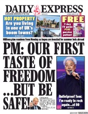 Daily Express () Newspaper Front Page for 27 March 2021