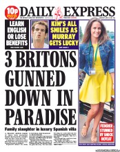 Daily Express () Newspaper Front Page for 27 June 2013