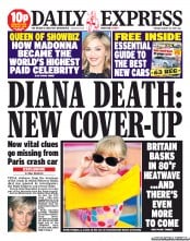 Daily Express () Newspaper Front Page for 27 August 2013