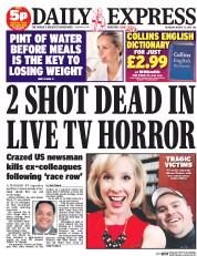 Daily Express () Newspaper Front Page for 27 August 2015