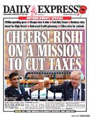 Daily Express () Newspaper Front Page for 28 October 2021