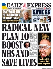 Daily Express () Newspaper Front Page for 28 November 2022