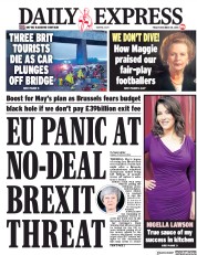 Daily Express () Newspaper Front Page for 28 December 2018
